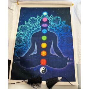 Chakra Meditation Hanging Tapestry - 19" x 13" - Yoga